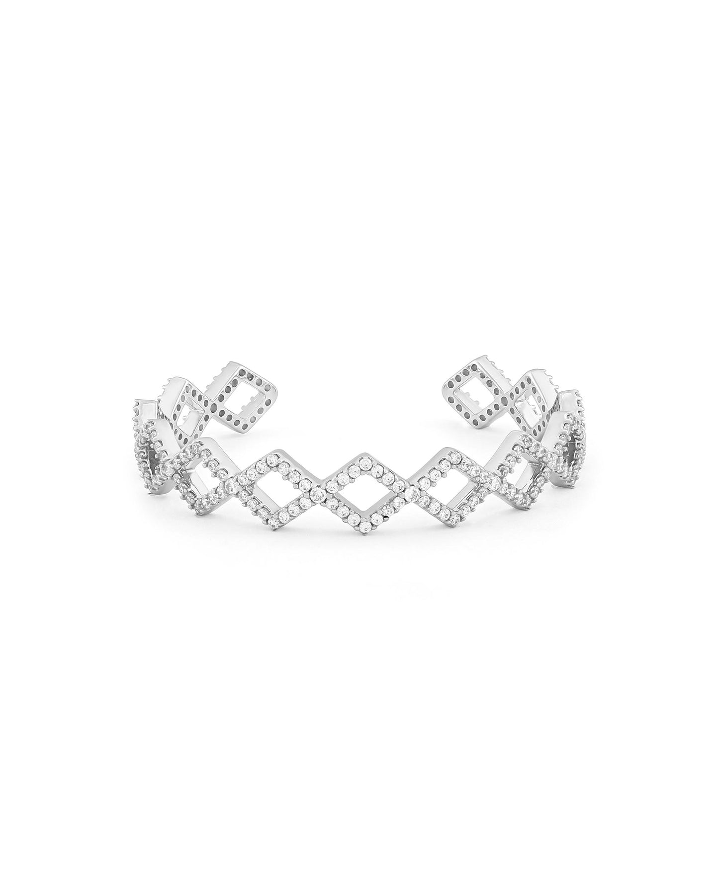 EverBond Bangle - Silver Jeweled - KAREN WAZEN